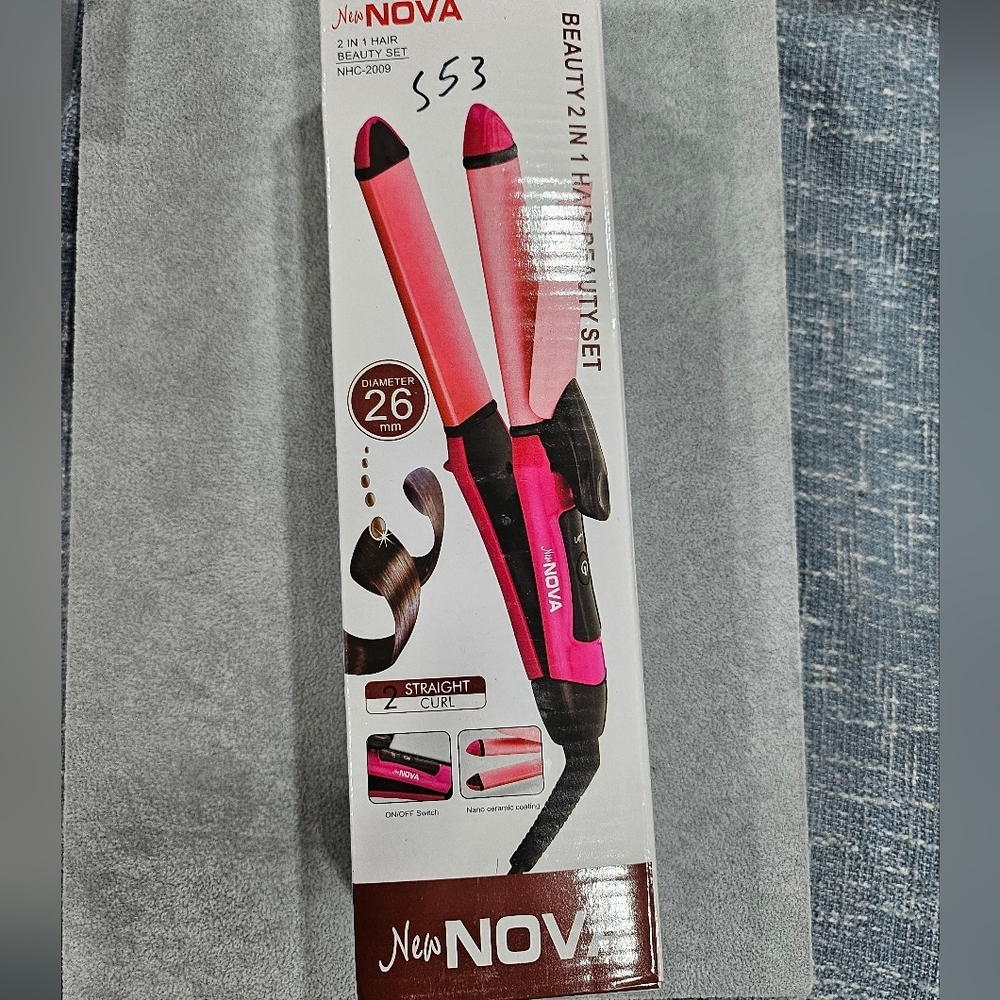 2-in-1 hair straightener and curler set